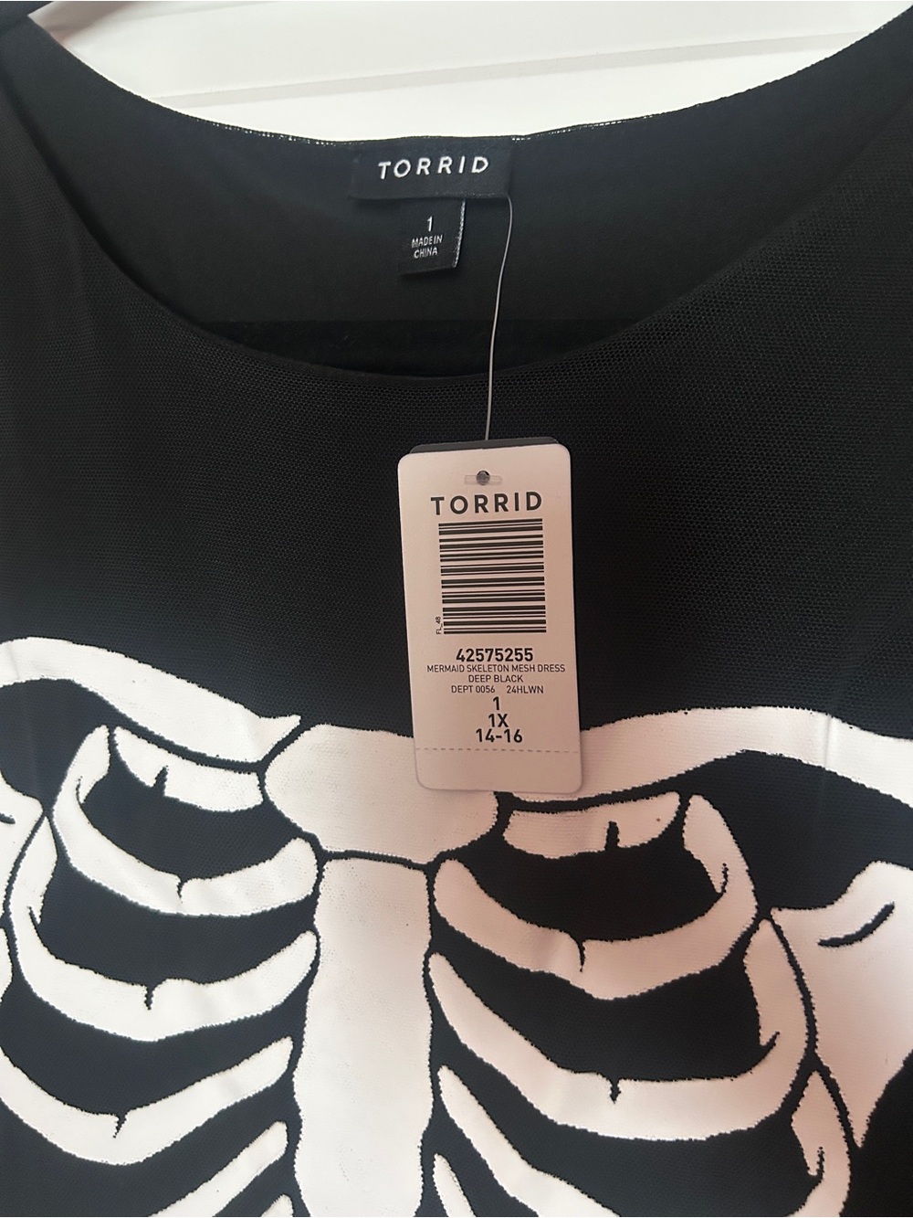 torrid Black Dress with White Skeleton Print - Picture 3 of 4